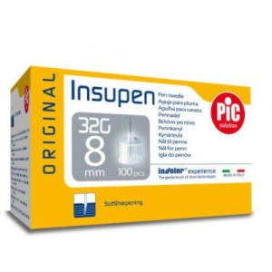 Igły do penów INSUPEN Original 32G 0,23 × 8 mm, 100 szt.