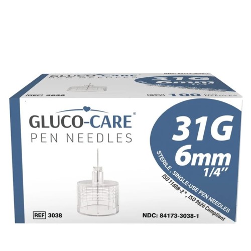 Gluco-Care igły do penów Rozmiar  G31 x 6mm