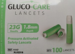 Medivena GLUCO-CARE lancety bezpieczne aktywowane kontaktowo 23G × 1,8 mm, 100 szt.